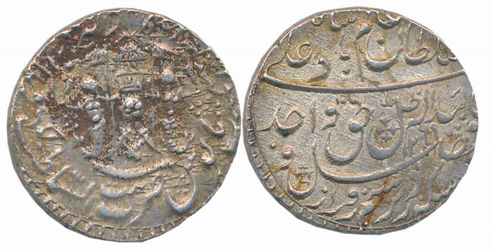 Wajid Ali Shah, Silver Rupee, 11.13g, Baitu us Sultanate Lakhnau Mulk Awadh Akhtarnagar Mi