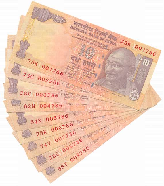 Rupees 10 (9), Fancy Number- 001786 to 009786, Prefix 73/K, 73/G, 78/C, 82/M, 54/N, 75/K, 