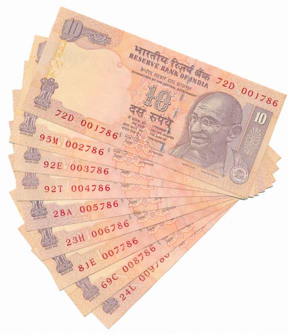 Rupees 10 (9), Fancy Number- 001786 to 009786, Prefix 72/D, 95/M, 92/E, 92/T, 28/A, 23/H, 