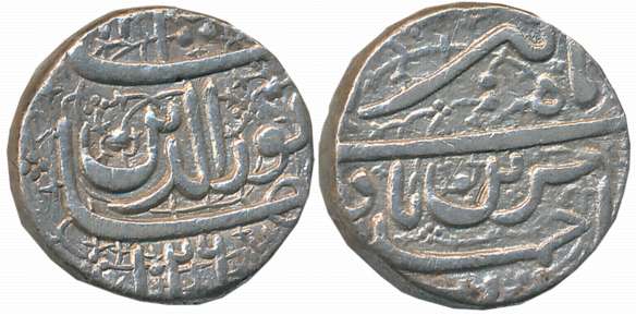Jahangir, Silver Rupee, 11.24g, “Muzaiyan” Couplet, Ahmedabad Mint, AH 1026, Ilahi Month M
