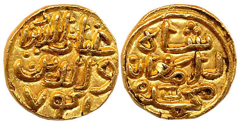 Ghiyath al-din Muhammad Damghan, Gold 1/2 Dinar, 5.96g, AH 741, Obv: Arabic legend Ghiyath