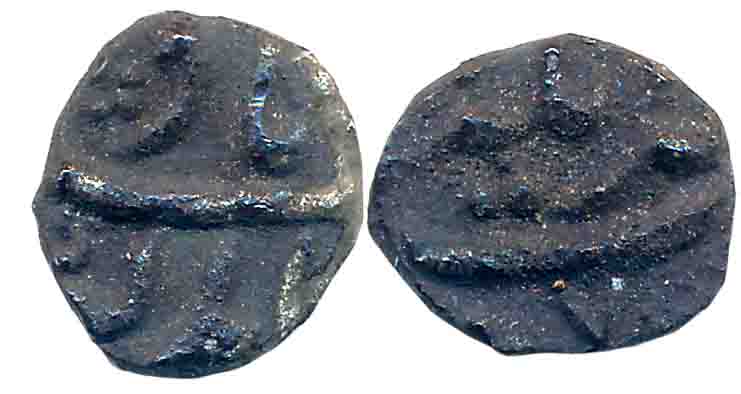 Aurangzeb, Silver 1/32 Rupee- Nisar, 0.33g, Akbarnagar Mint, Obv: Legend “Alamgir Badshah”