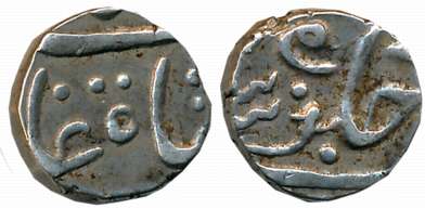 Jabalpur, Silver 1/4 Rupee, 2.66g, in the name of Ahmad Shah, Pseudo Mint name Katak (KM# 