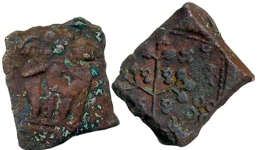 Pre-Satavahana, Marathwada, Vidarbha region, Uninscribed die-struck coin, Copper, 2.98g, O