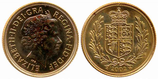 United Kingdom, Gold Sovereign 7.98g, Proof, 2002, “50th anniversary of accession of Queen