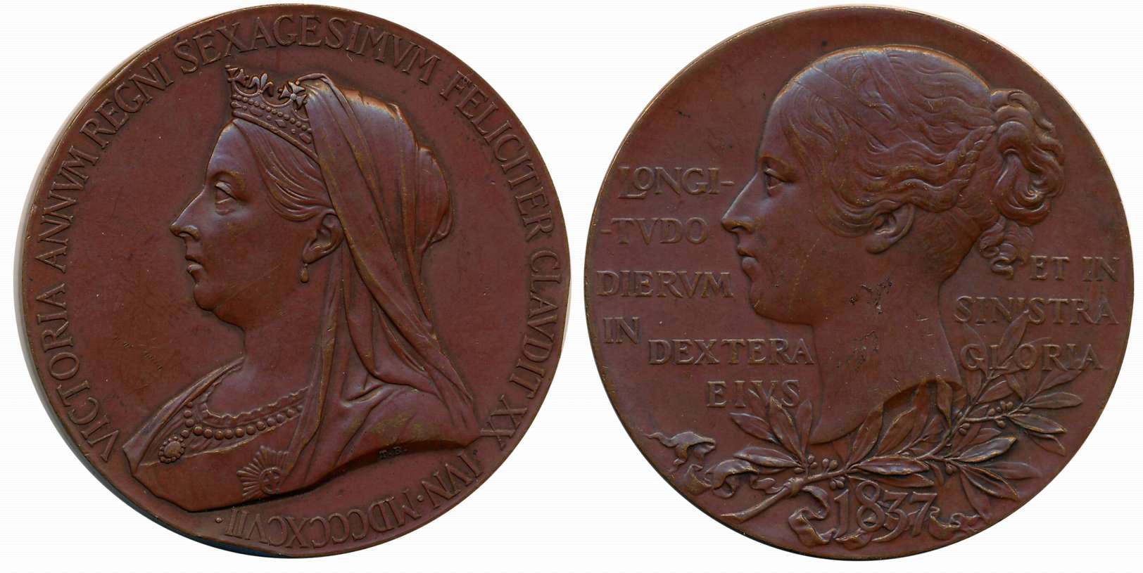 Victoria’s Diamond Jubilee Medal, Copper, 72.18g, 1837-1887, Obv: Matured bust of the Quee