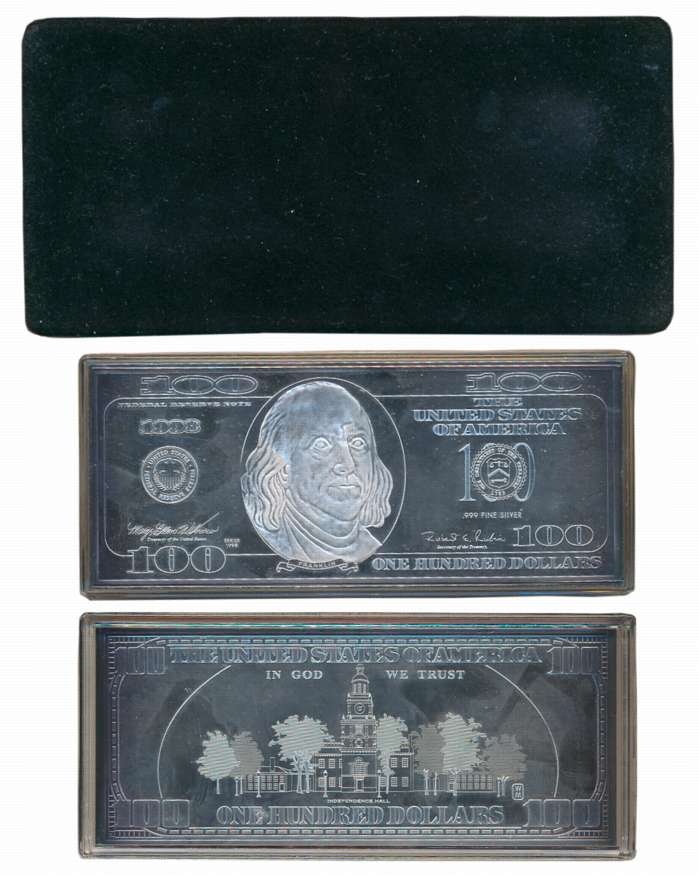 United State of America, Silver (999 Purity), 100 Dollar, 123.72g, Proof, 1998, Washington