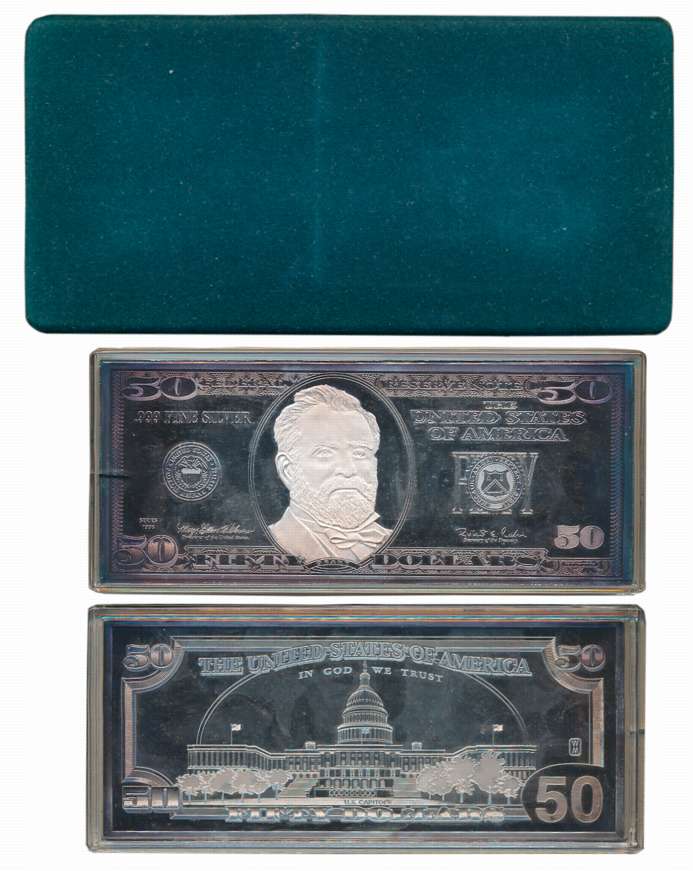 United State of America, Silver (999 Purity) 50 Dollar, 124.12g, Proof, 1998, Washington M