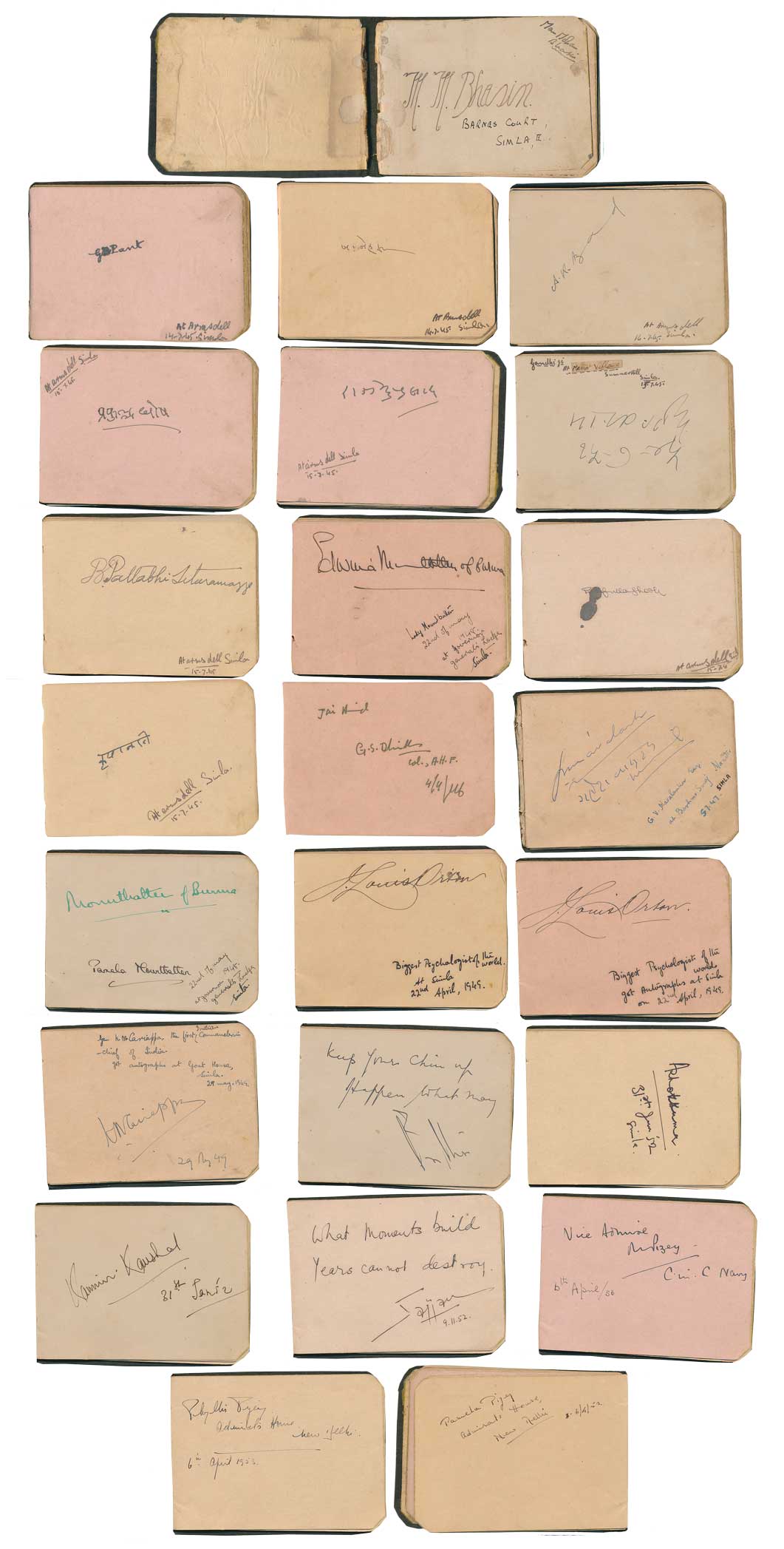 Signatures of Great Indian Leaders & Personality (1945- 1955), Mahatma Gandhiji, Pandit Ja