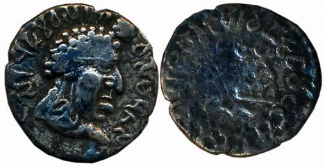 Satavahanas, Vasishthiputra Sri Pulumavi, Silver Drachma, 1.88g, Portrait type, Obv: Bust 
