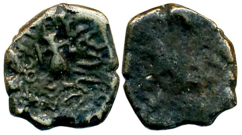 Post Mauryan, Monarchical coinage, Bhanumitasa, Copper, 3.26g, Uniface, Dandadhari Mahakal