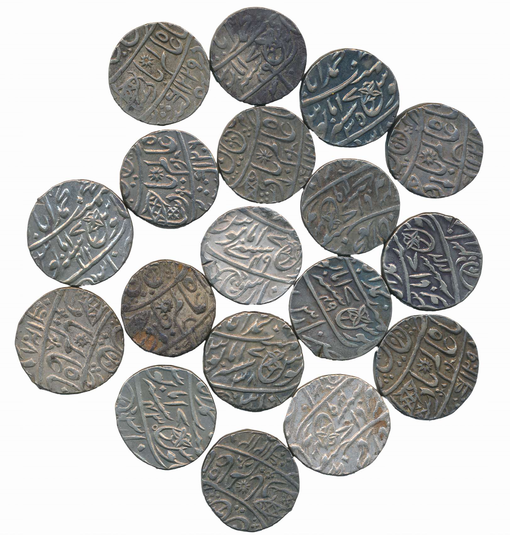Muhammadabad Banaras, Silver Rupees (18), AH 1206/ RY 17/34, AH 1207/ RY 17/35, AH 1208/ R