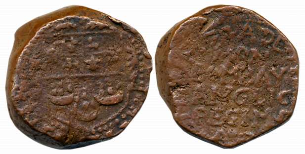 Copper Copperoon, 13.64g, Bombay Mint, Obv: Legend “HON: SOC: ANG: IND: ORI”, Rev: Legend 