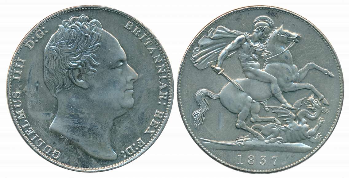 Great Britain, Replica, Nickle Retro Pattern Crown, 24.84g, 1837, Obv: Bust of William IV,