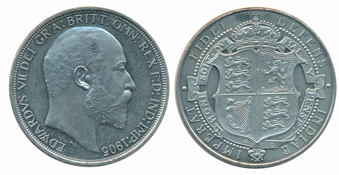 Great Britain, Replica, Nickle Retro Pattern Crown, 24.94g, 1905, Obv: Bust of Edward VII 