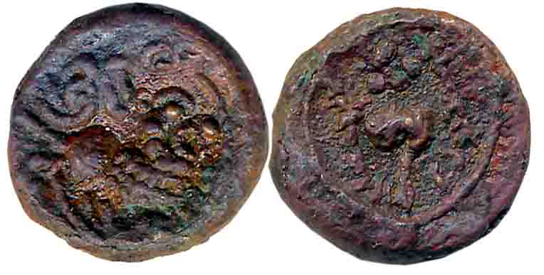 Kasyapas of Vengi, Prithivimaharaja, Vishnukundin inspired, Copper Base Alloy, 2.88g, “Sri