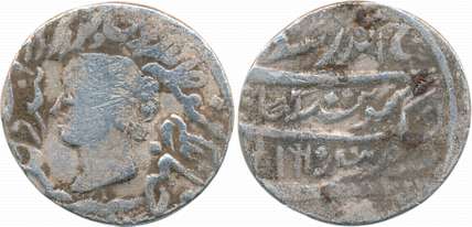 Jaswant Singh, Silver Rupee, 10.90g, Braj Indrapur Mint, Obv: Portrait of Queen Victoria t
