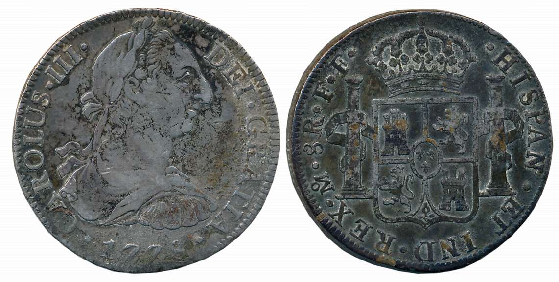 Mexico, Carlos III, Silver 8 Reales, 26.78g, 1778, Obv: Bust of Charles III facing right, 