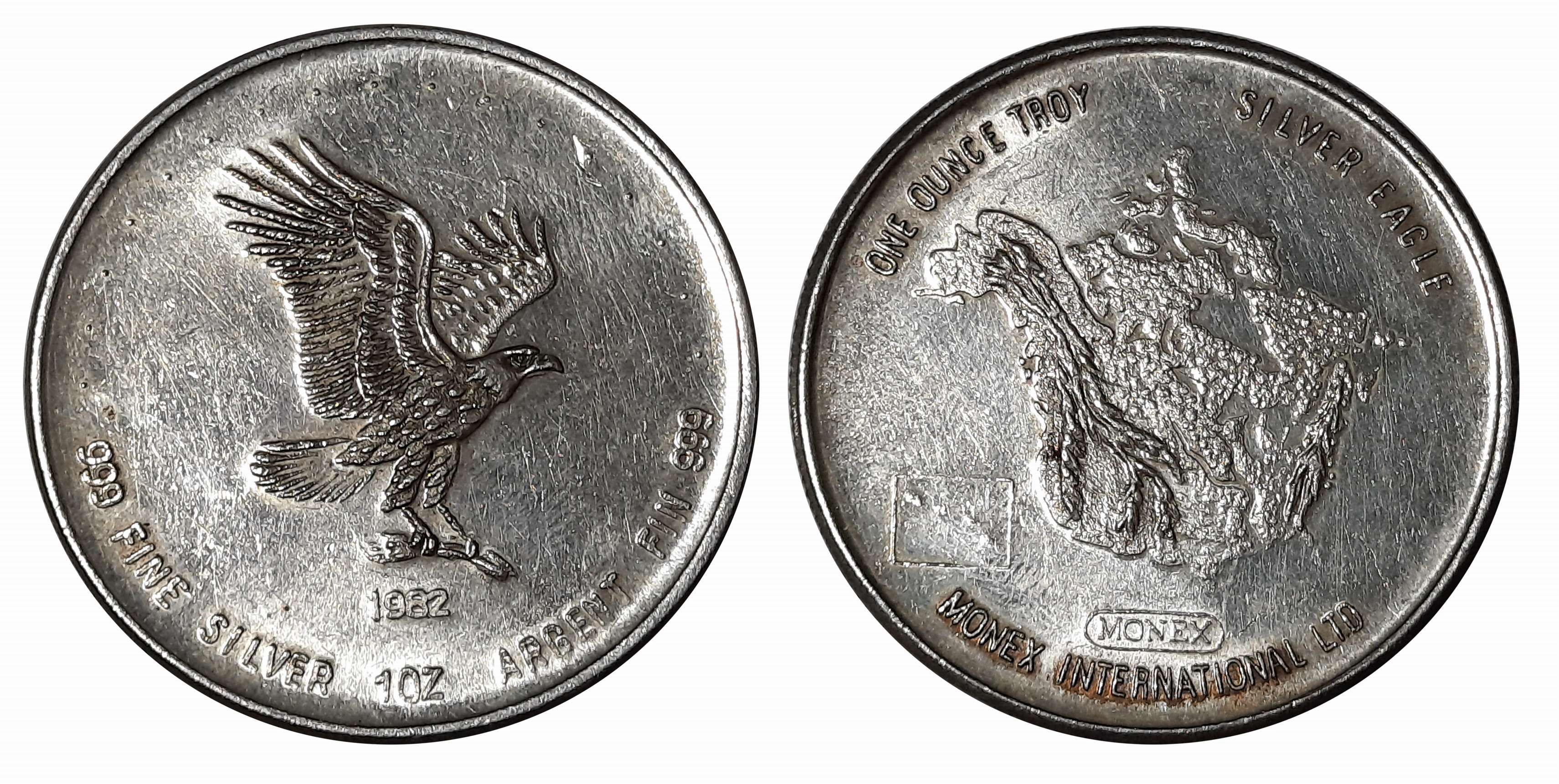 USA Silver (999) Bullion Coin, 31.18g, One Troy Ounce Uncirculated.