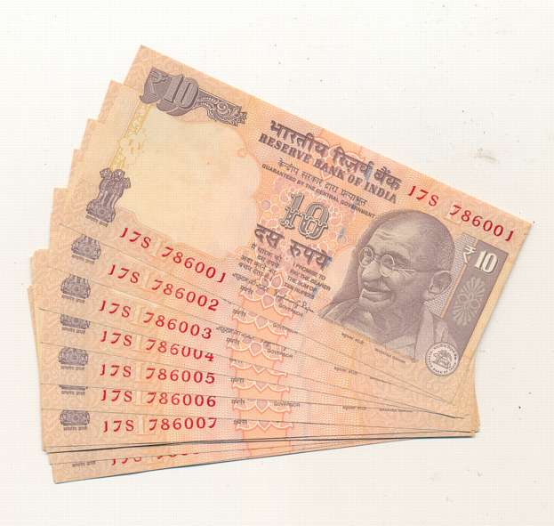 Rupees 10 (16), Fancy Number, start with Holy Number 786, Signed by Rangarajan, Prefix 17/