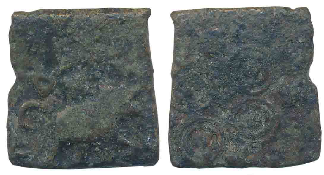 Mahagamika, Copper, 6.63g, Obv: Elephant to right facing tree, Brahmi legend “Sa ga ma na 