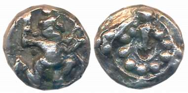 Shilaharas of Karahad, Wai/ Karhad region, Anonymous and Uninscribed, Silver Tara, 0.25g, 