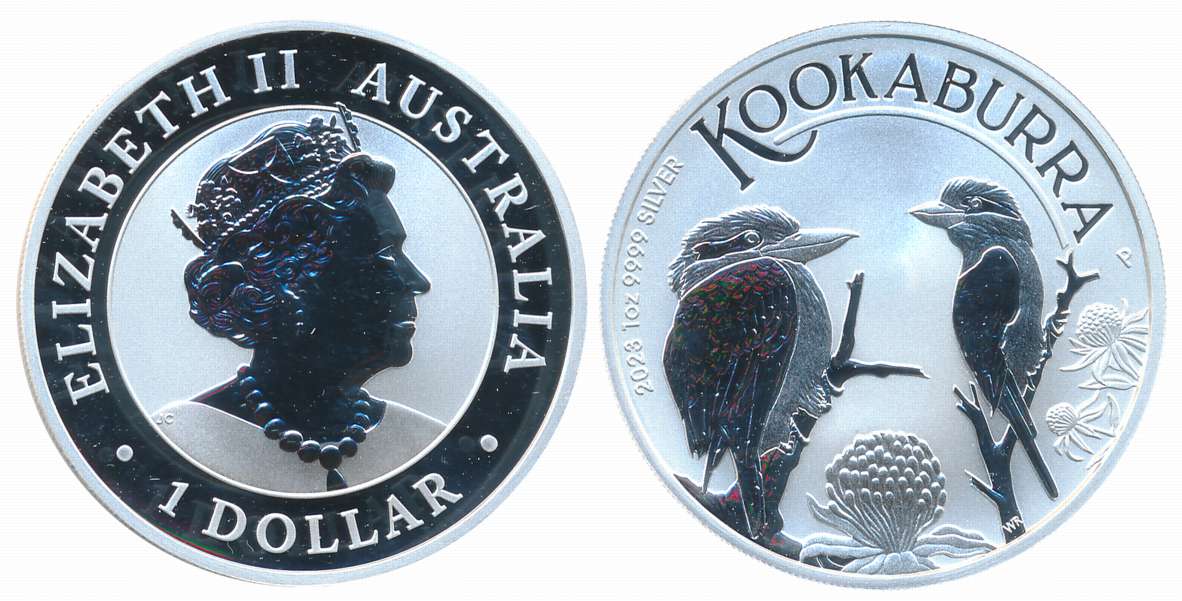 Australia, Elizabeth II, Silver 1 Dollar, 1 OZ, 31.41g, Proof, Perth Mint, 2023, “Kookabur