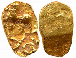 Chalukyas of Kalyani / Feudatories, Jayasimha II Jagadeka Malla, Punch Marked Gold 1/2 Fan
