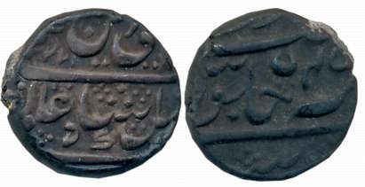 Krishna raja Wodeyar, Silver 1/4 Rupee, 2.84g, Mahisur Mint, in the name of Shah Alam II, 