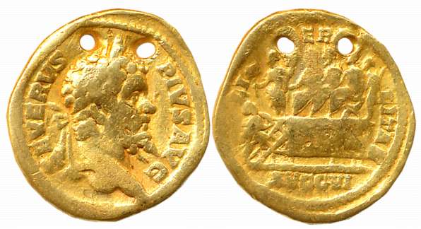 Septimius Severus (Lucius Septimius Severus), Gold Aureus, 6.76g, Rome Mint, struck 202-21