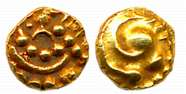 Gangas of Talakadu, Gold Gajapati Fanam, 0.40g, Obv: An ornate Elephant standing to right,
