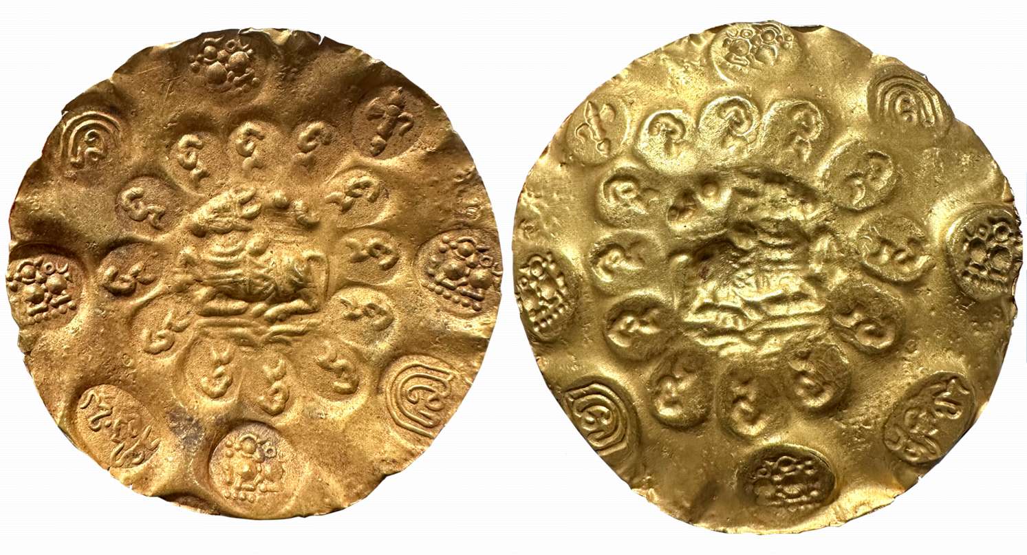 Nolambas of Nolambavadi, Nanni Nolamba, Uniface, Gold Punch-marked Gadyana, 5.75g, Diamete