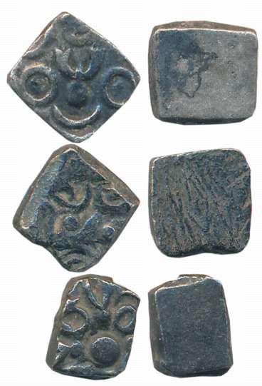 Silver Punch Marked (3), Attributed to Avanti Janpada, various punches. Very fine to very 