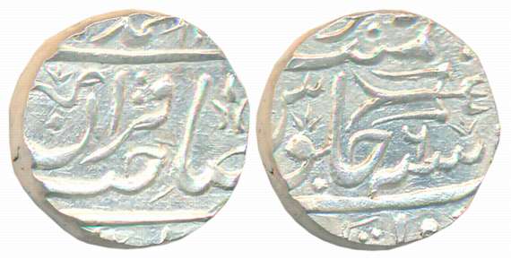 Daulat Rao, Silver Rupee, 10.87g, Daulatgarh Mint (Rahatgarh), in the name of Muhammad Akb