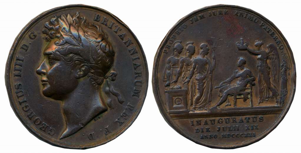 Great Britain, George IV (1820-30), Coronation Medal, Bronze, 1821, Obv: laureate head kin