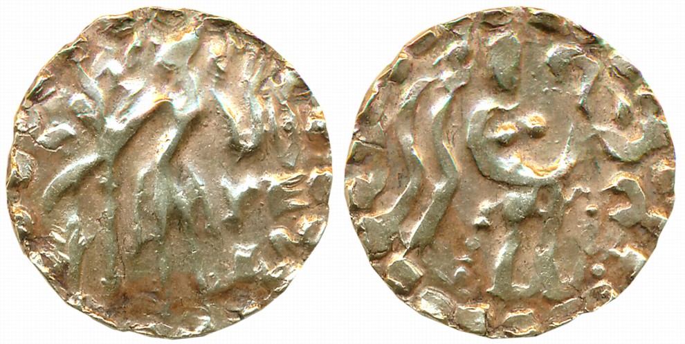 Post Gupta Bengal, Samatata region, Khadga Dynasty, Sri Rajabhatta, Debased Gold Dinar, 5.