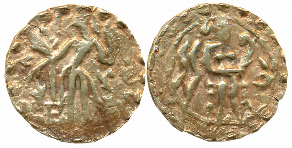 Post Gupta Bengal, Samatata region, Khadga Dynasty, Sri Rajabhatta, Debased Gold Dinar, 5.