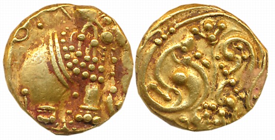 Gangas of Talakadu, Gold Gajapati Varaha, 3.77g, Obv: An ornate Elephant standing to right