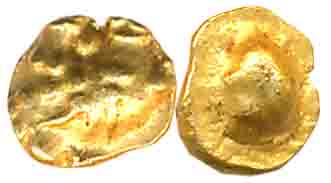 Gangas of Talakadu, Gold 1/4 Fanam, 0.09g, Obv: An ornate Elephant standing to right, Rev: