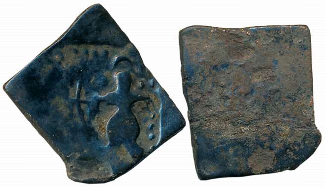 Pre Satavahanas, Vidarbha, Uninscribed die struck Copper, 4.31g, “River Deity” type, Unifa