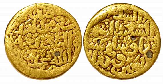 Muhammad bin Tughluq, Gold Diner, 10.89g, “Fi-Zaman/al-sa id” type, Arabic legend on both 