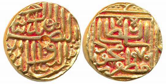 Shams al din Muzaffar III, Gold Tanka, 11.94g, AH 970, Arabic legend on both sides, Obv: “