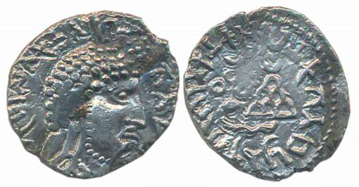 Satavahanas, Gautamiputra Kumbha Satakarni, Silver Drachma, 2.14g, “Portrait” type, Obv: B