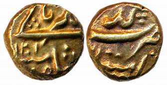 Alamgir II, Gold Pagoda- Hon, 3.29g, Imtiyazgarh Mint, AH 1201 (KM# 468.1). About extremel
