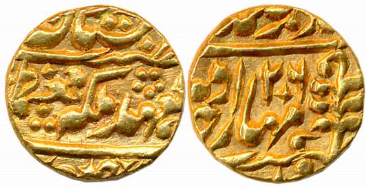 Sawai Madho Singh II, Gold Mohur, 10.85g, Sawai Jaipur Mint, with the name of Queen Victor
