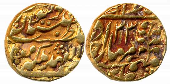 Sawai Madho Singh II, Gold Mohur, 10.85g, Sawai Jaipur Mint, with the name of Queen Victor