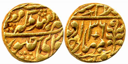Sawai Madho Singh II, Gold Mohur, 10.85g, Sawai Jaipur Mint, with the name of Queen Victor