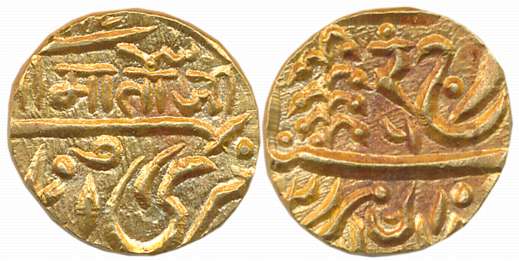 Umaid Singh, Gold Mohur, 11.02g, with the name of George VI, Devnagari “Ran” as daroga mar