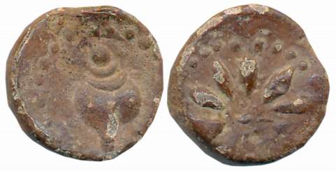 Feudatories of Guptas, Aulikaras of Mandasor, Lead, 3.36g, Obv: Conch- Shankh, traces of B