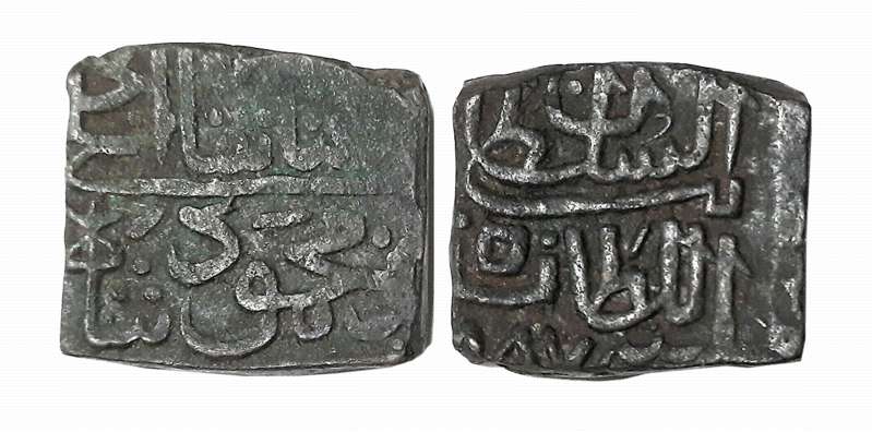 Ghiyath Shah, Copper Double Falus, 18.13g, AH 887, Obv: Persian legend “Ghiyath shah al kh